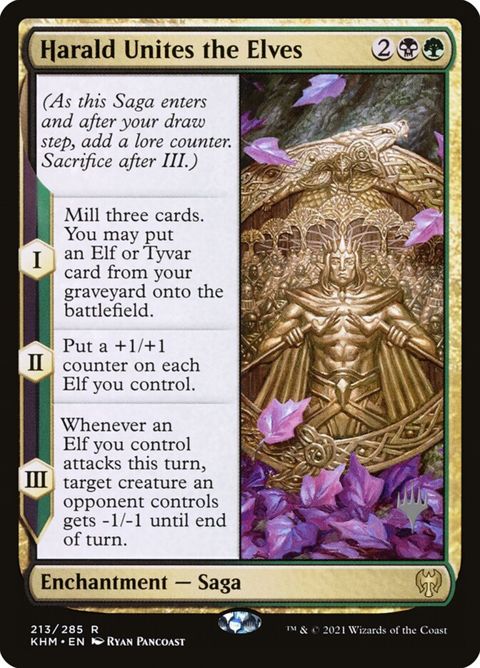 Harald Unites the Elves (213p) - Planeswalker Stamped
